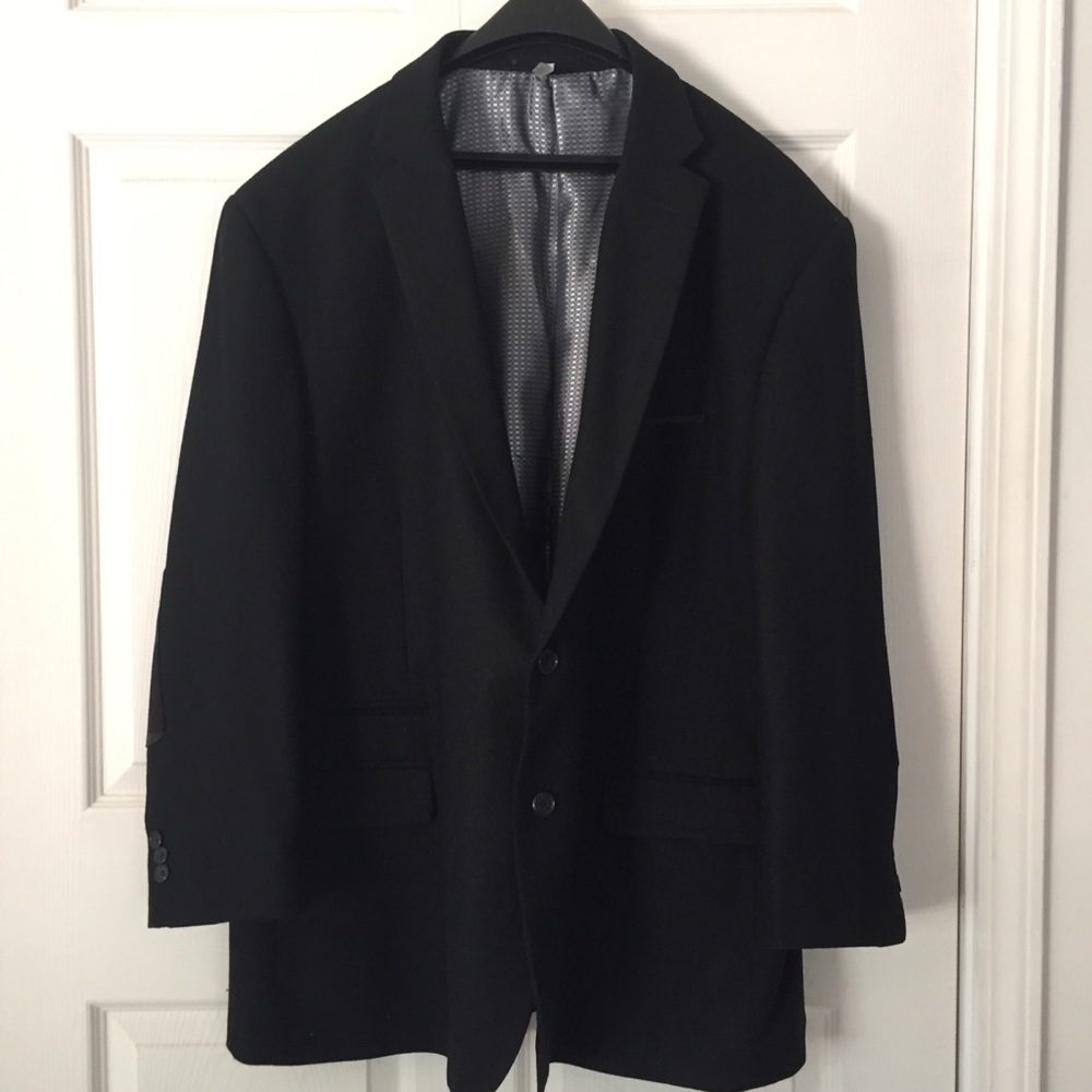 Insomnia Men’s Navy Blue Blazer Plaid Elbow 4 XL